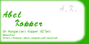 abel kopper business card